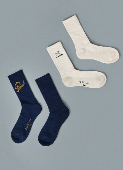 Men's Kingsley Jacquard Socks - Navy | Percival