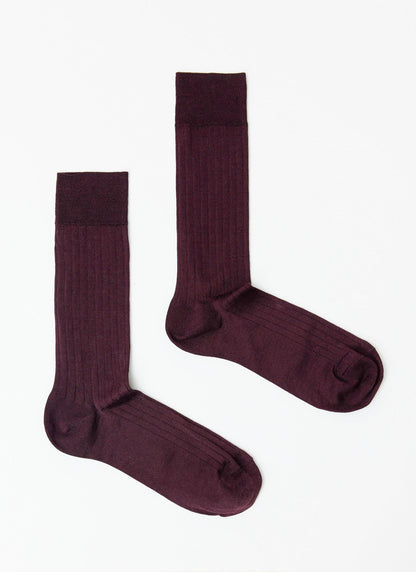 Loafer Dress Socks - Cotton - Merlot | Percival