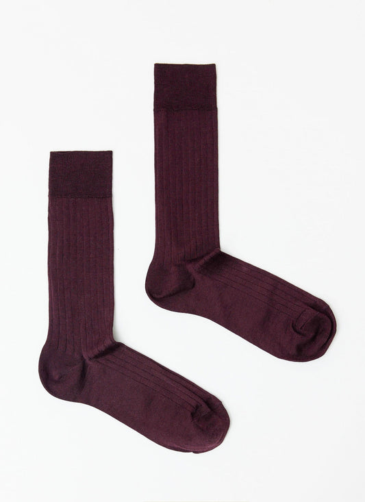 Loafer Dress Socks - Cotton - Merlot | Percival