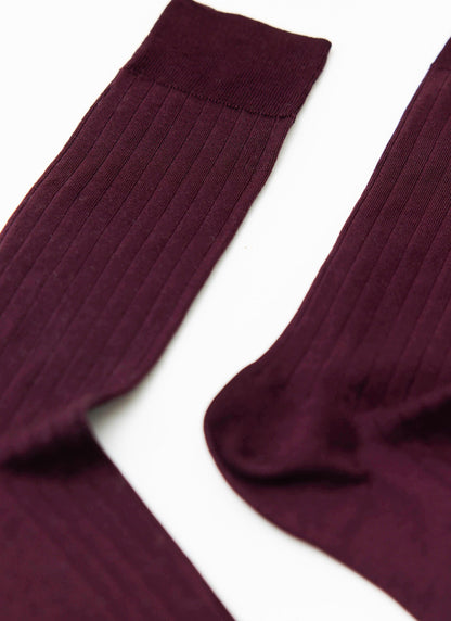 Loafer Dress Socks - Cotton - Merlot | Percival