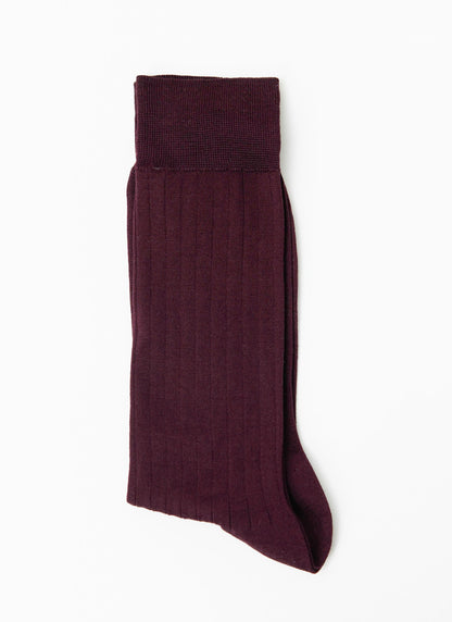 Loafer Dress Socks - Cotton - Merlot | Percival
