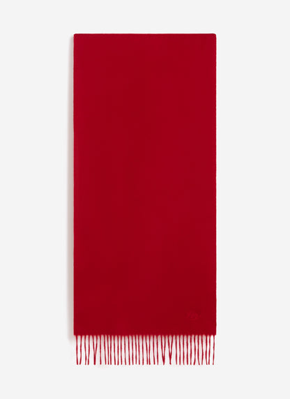 Men's Long Wool Scarf - Embroidered - Red | Percival