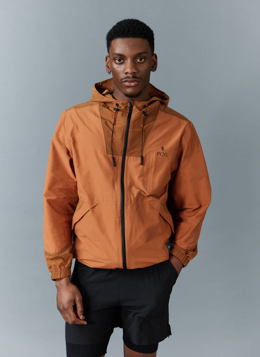 Men's PCVL Zip Through Water Resistant Jacket - Rust | Percival