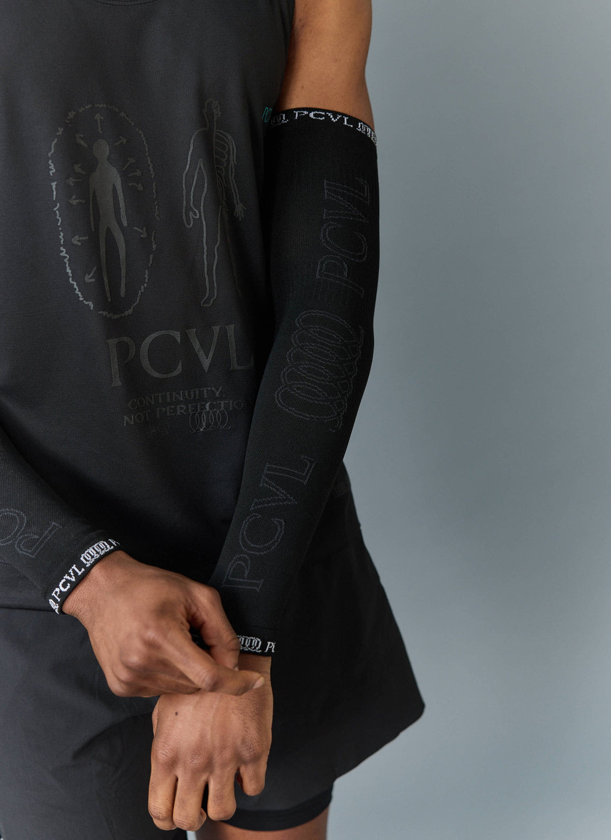 Men's Arm Compression Sleeves - PCVL - Black | Percival