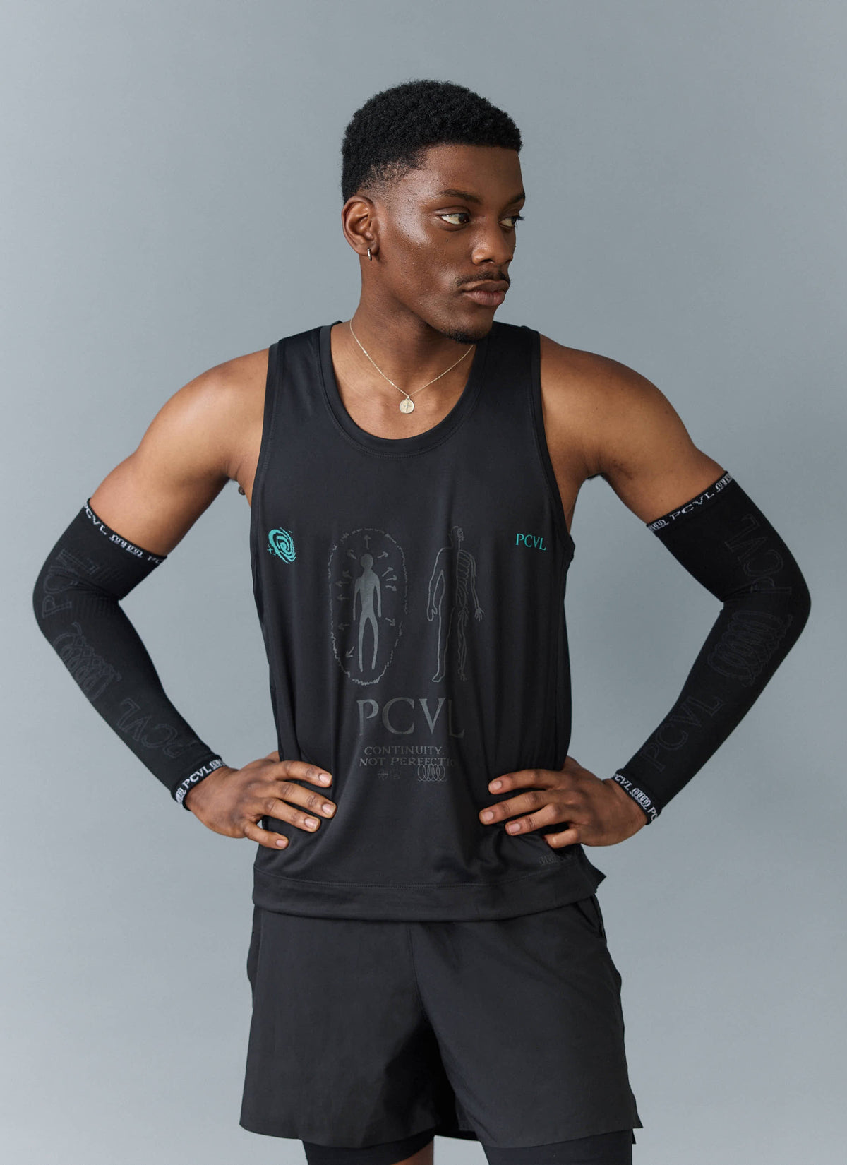 Men's Arm Compression Sleeves - PCVL - Black | Percival