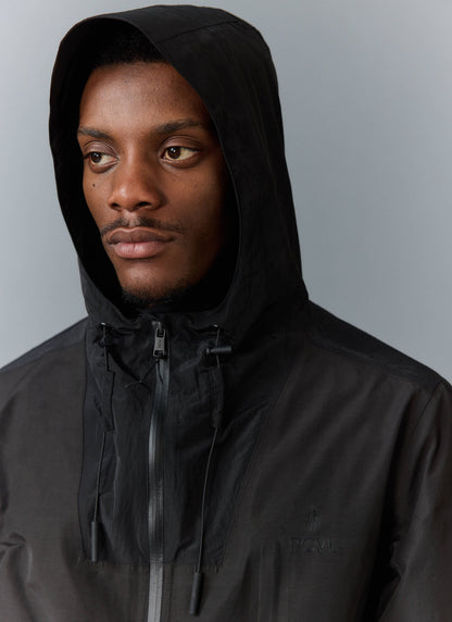 Men's Water Resistant Jacket - Black PCVL Zip Through | Percival