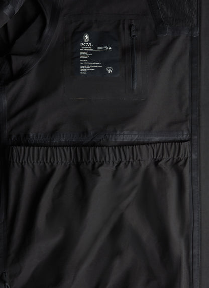 Men's Water Resistant Jacket - Black PCVL Zip Through | Percival