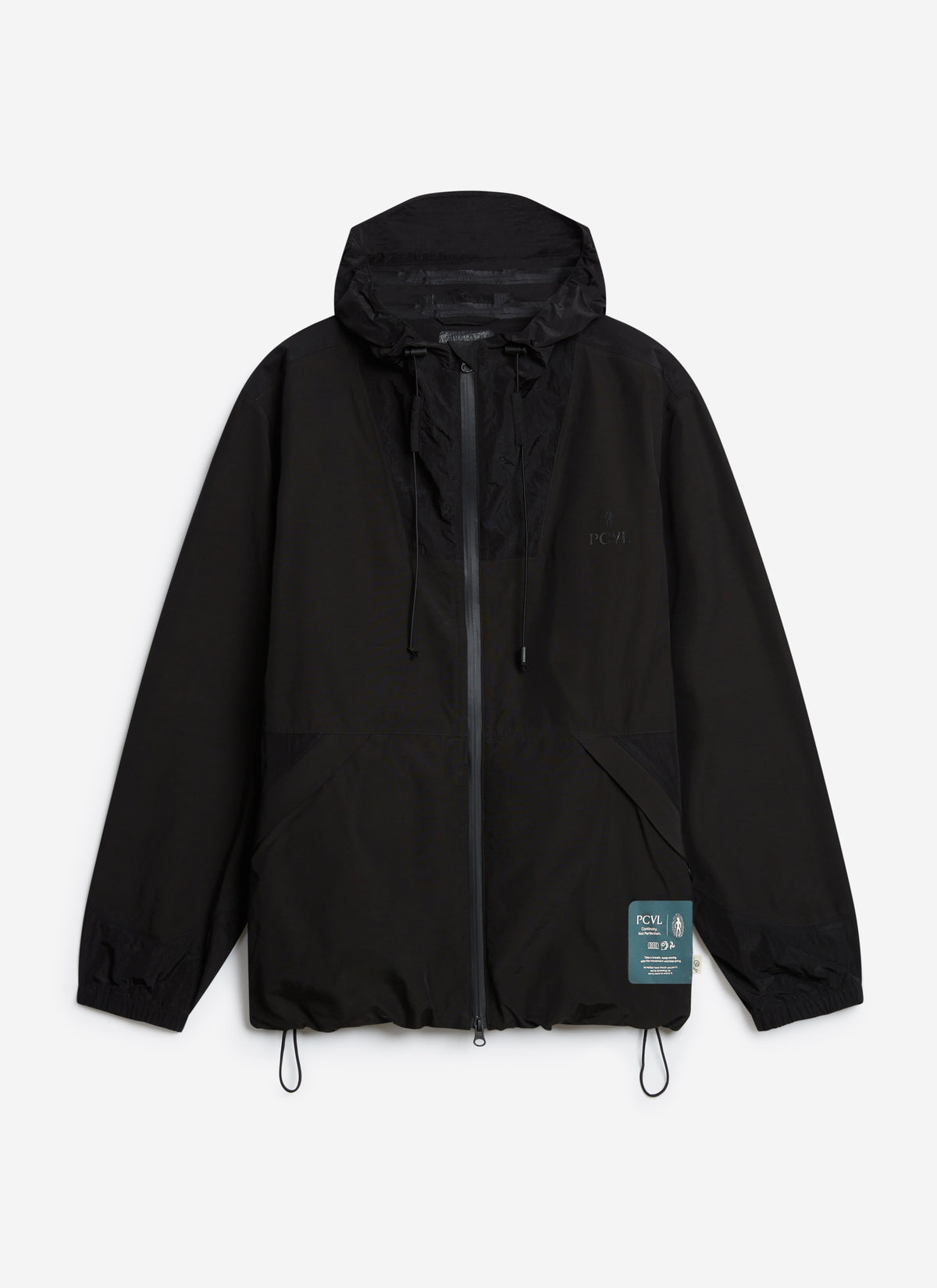 Men's Water Resistant Jacket - Black PCVL Zip Through | Percival