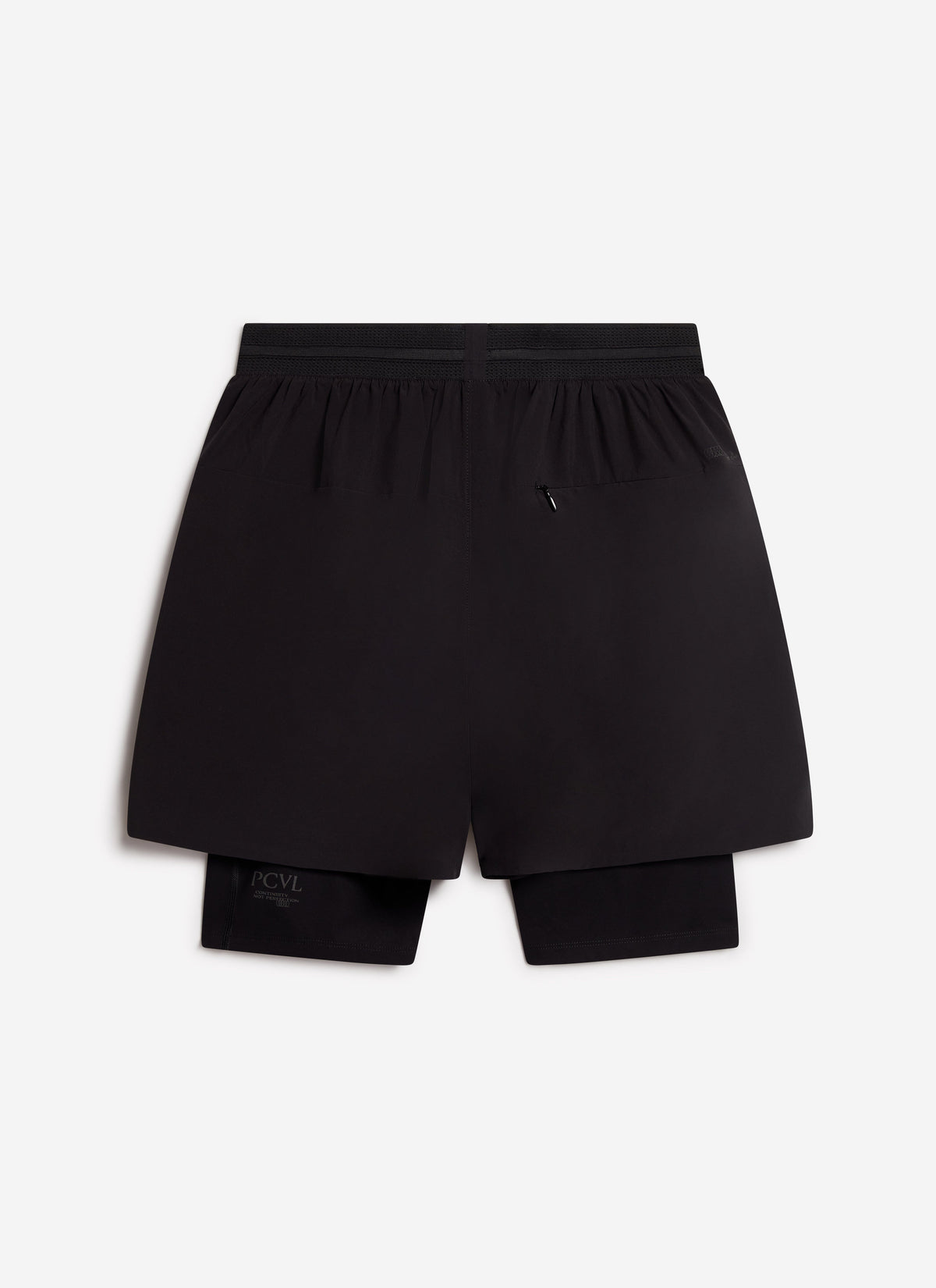 Men's 2 in 1 Running Shorts - Black PCVL | Percival