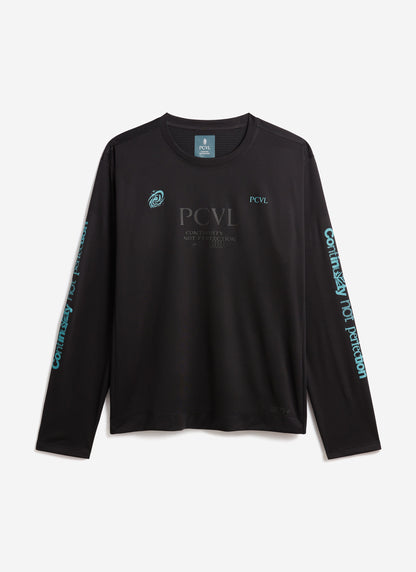 Men's Long Sleeve Performance Top - PCVL Printed - Black | Percival
