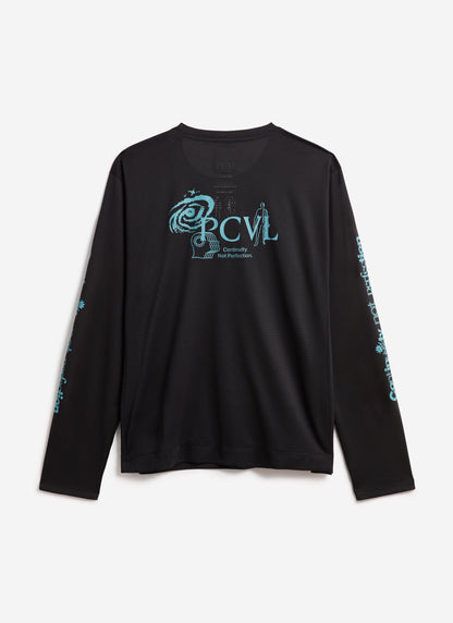 Men's Long Sleeve Performance Top - PCVL Printed - Black | Percival