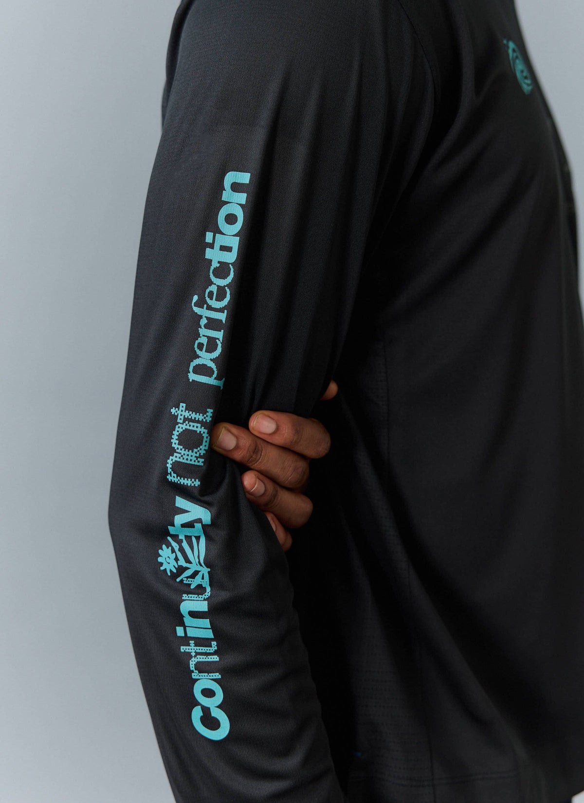 Men's Long Sleeve Performance Top - PCVL Printed - Black | Percival