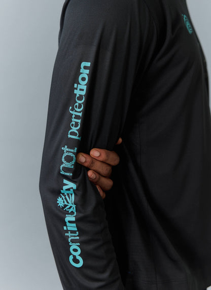 Men's Long Sleeve Performance Top - PCVL Printed - Black | Percival