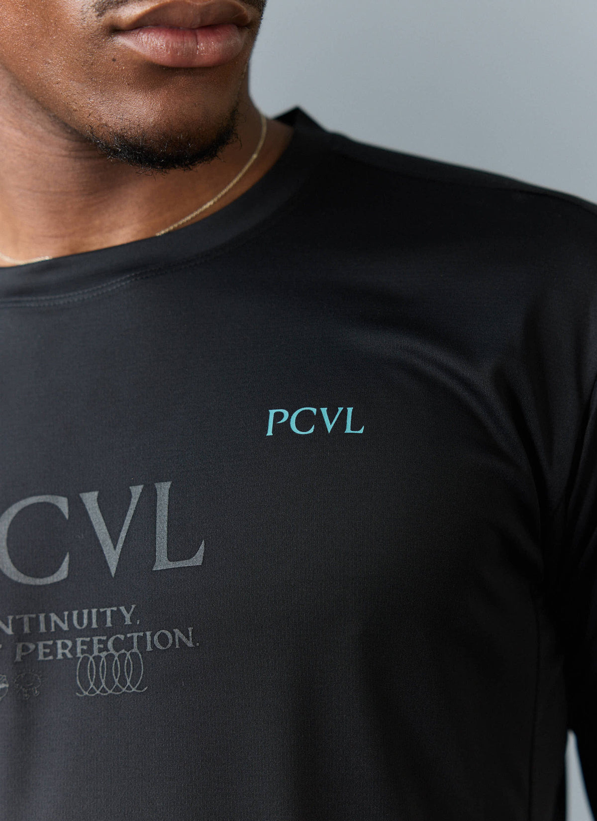 Men's Long Sleeve Performance Top - PCVL Printed - Black | Percival
