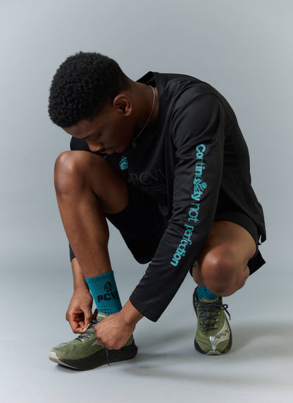 Men's Long Sleeve Performance Top - PCVL Printed - Black | Percival