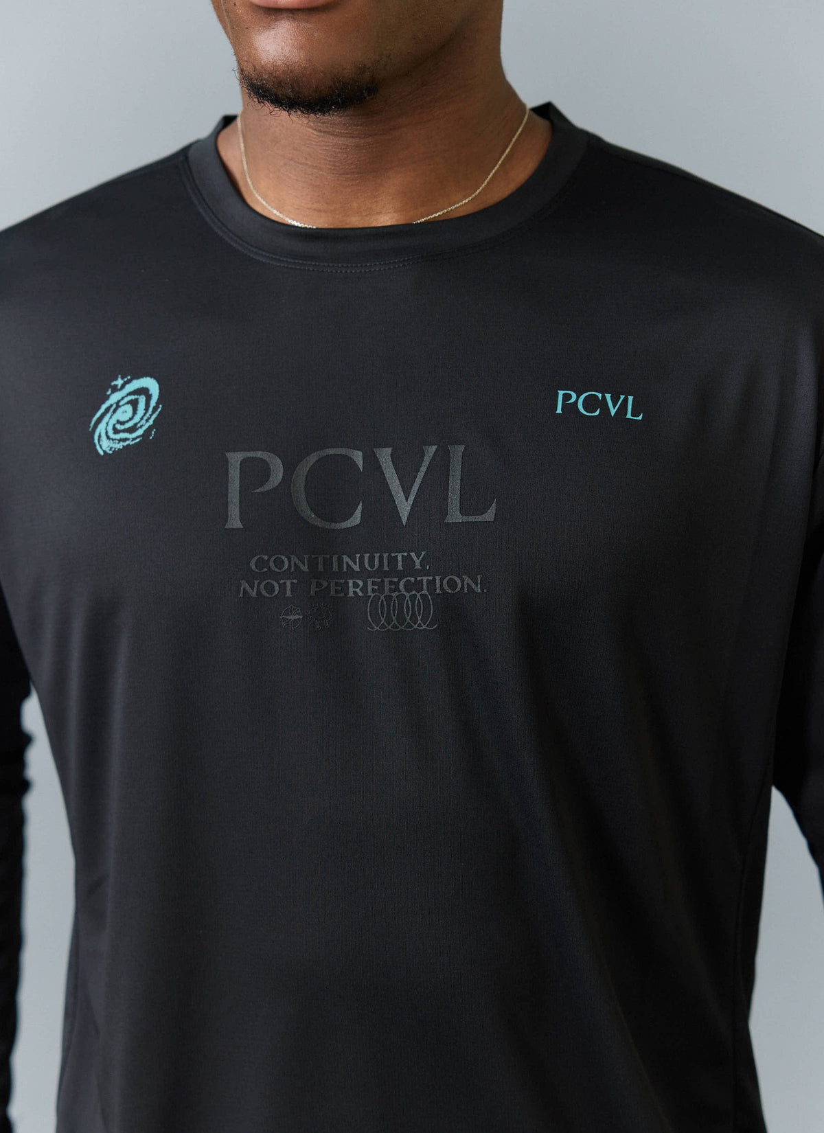 Men's Long Sleeve Performance Top - PCVL Printed - Black | Percival