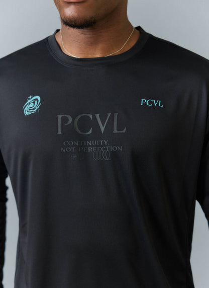 Men's Long Sleeve Performance Top - PCVL Printed - Black | Percival