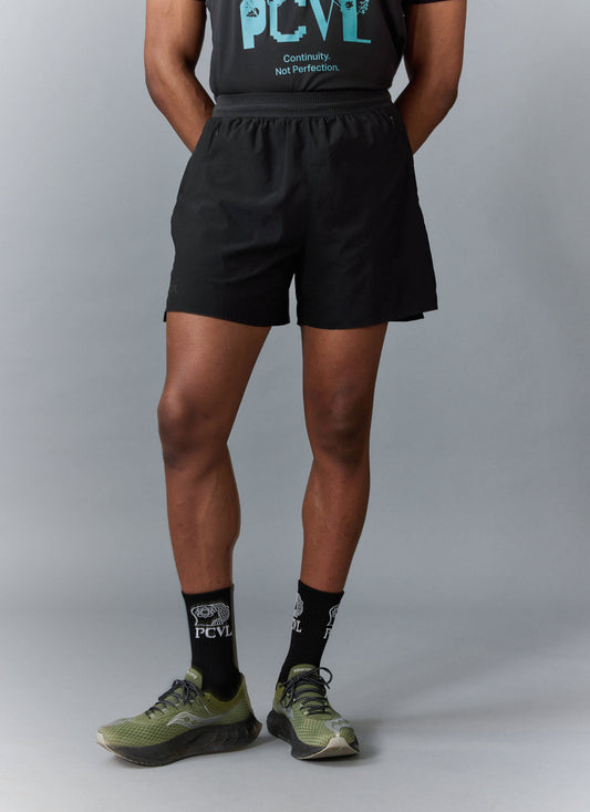 Men's PCVL Performance Nylon Shorts - Black - Quick-Dry, Breathable | Percival