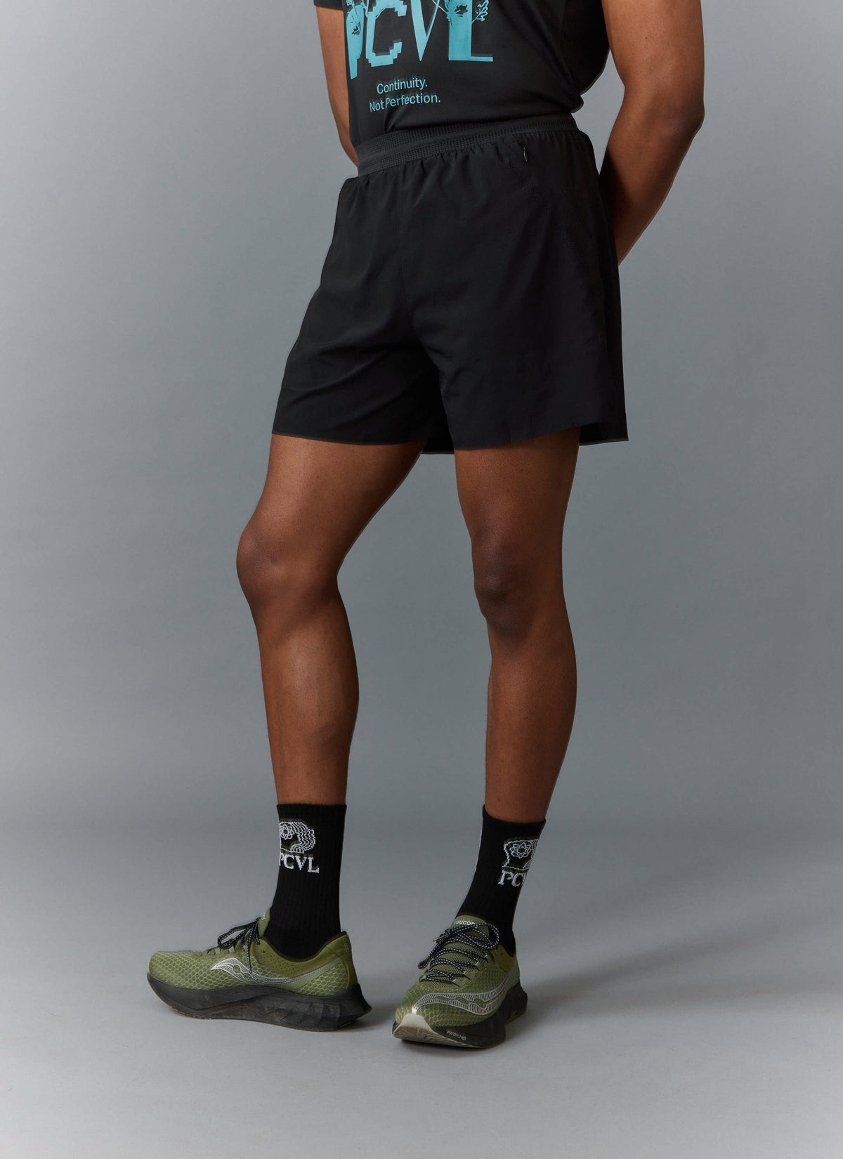 Men's PCVL Performance Nylon Shorts - Black - Quick-Dry, Breathable | Percival