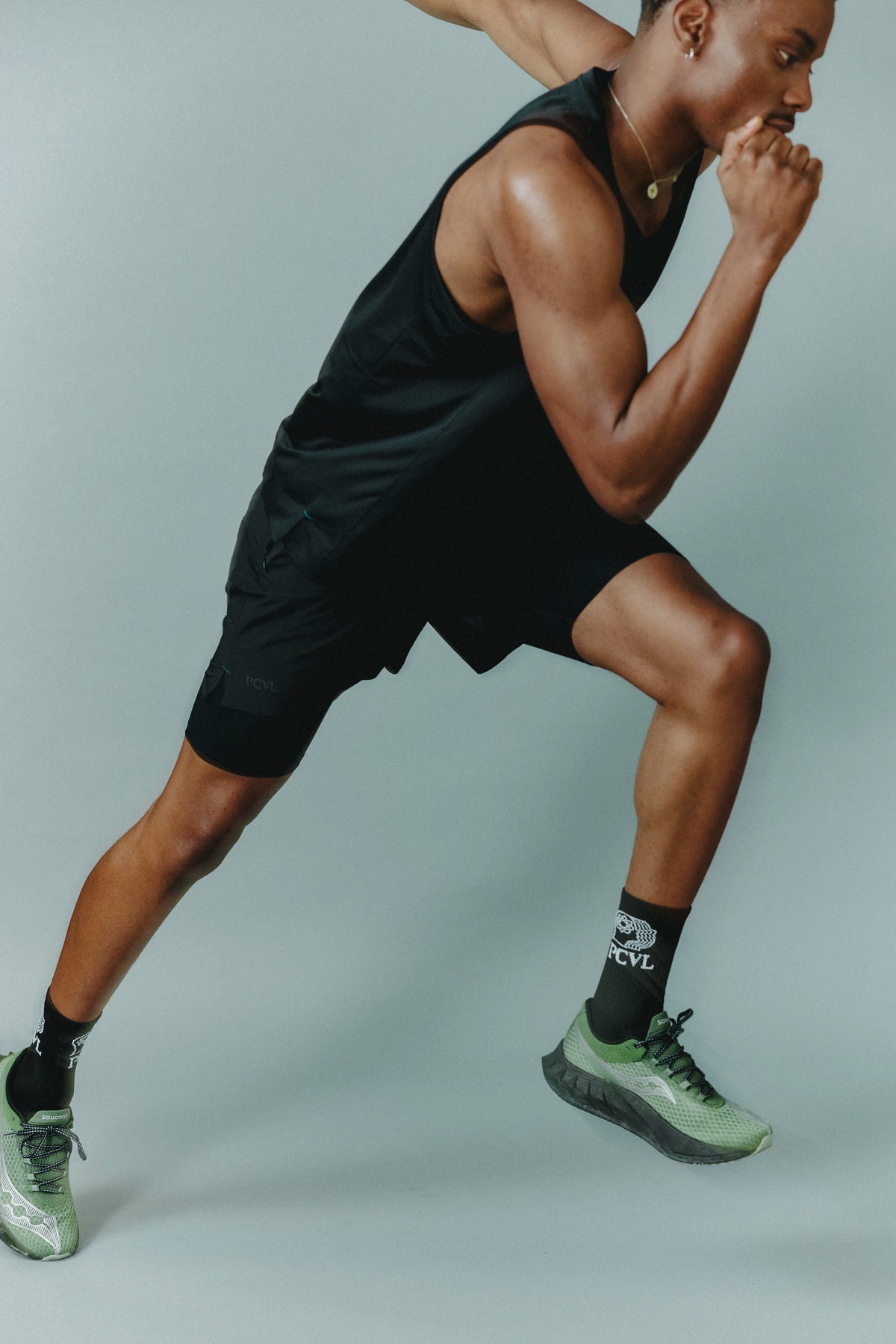 Men's PCVL Performance Nylon Shorts - Black - Quick-Dry, Breathable | Percival