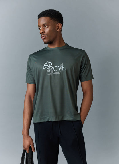 Men's Performance Top - PCVL Printed - Forest | Percival