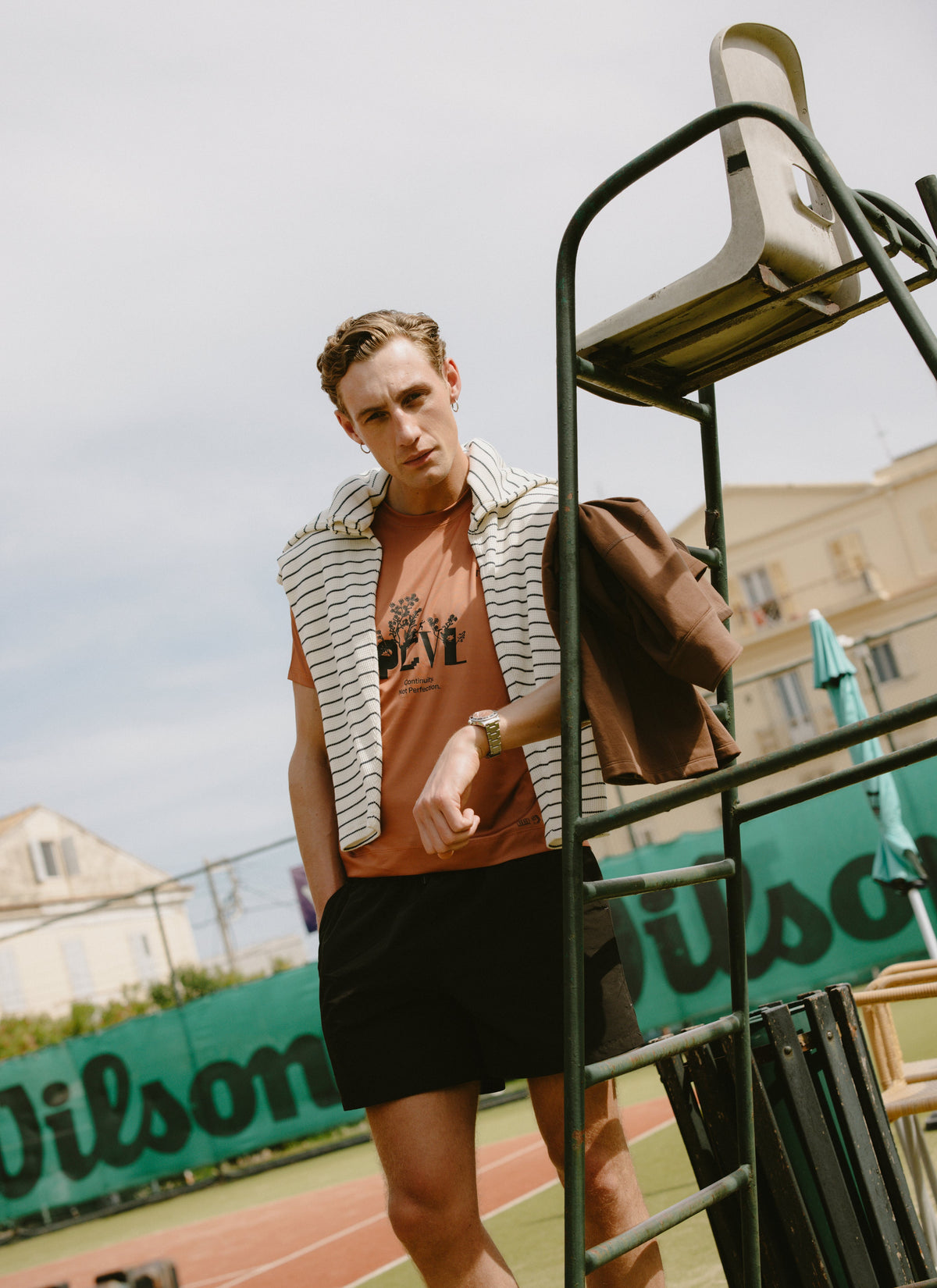 Men's PCVL Printed Performance Top - Rust | Percival