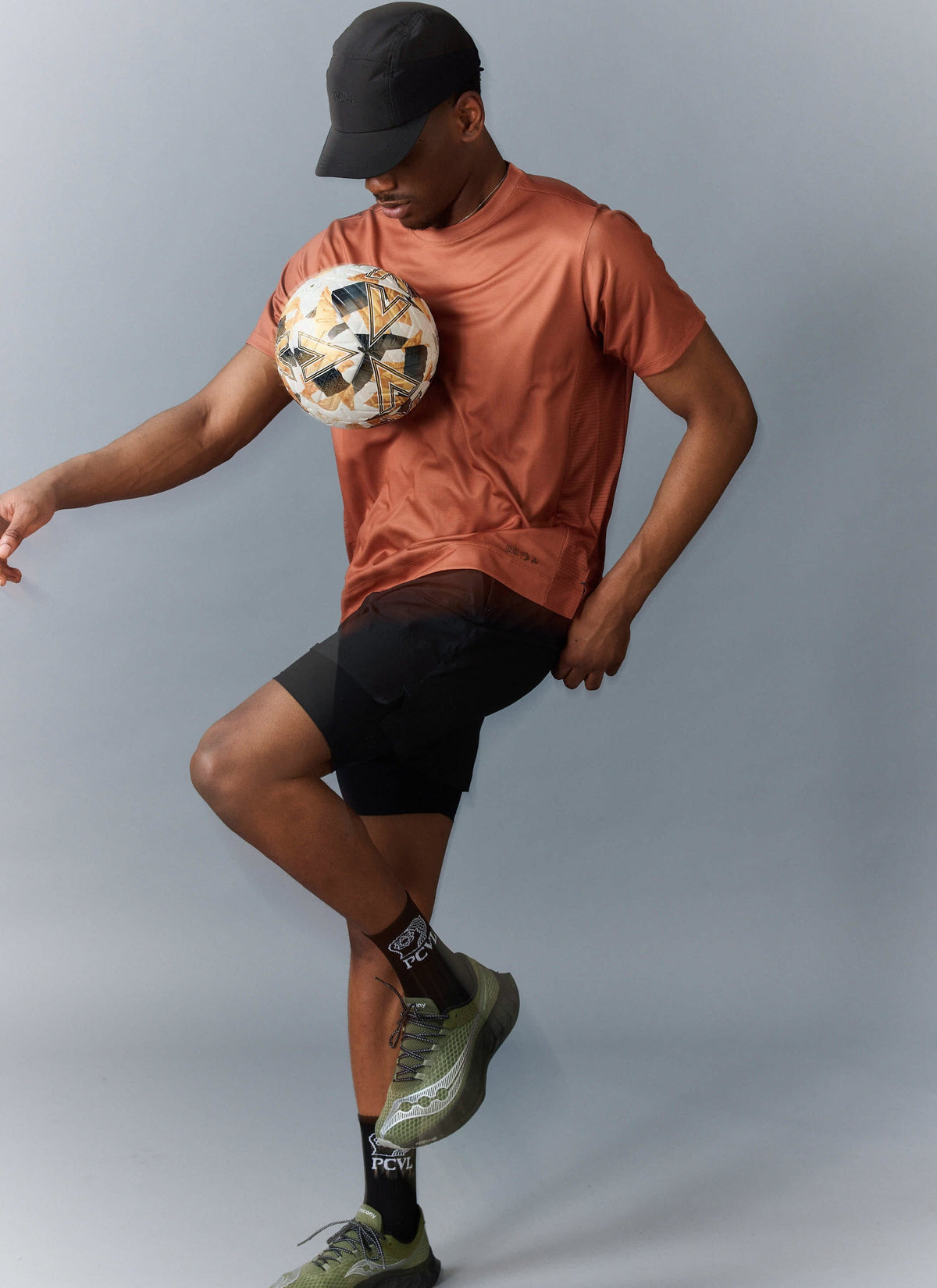 Men's PCVL Performance Top - Rust - Breathable Training Wear | Percival