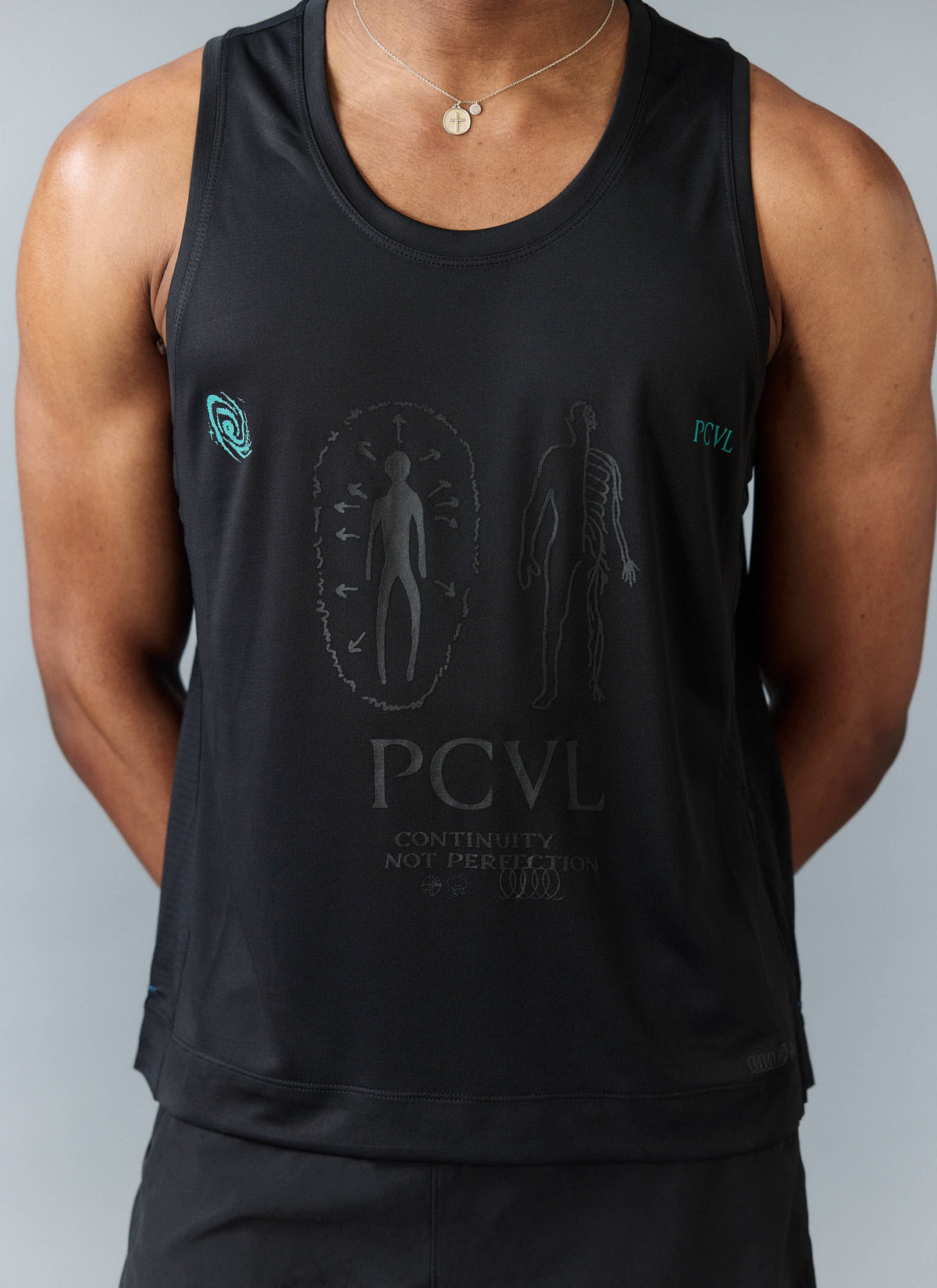 Men's Running Vest - PCVL Technical Printed - Black | Percival