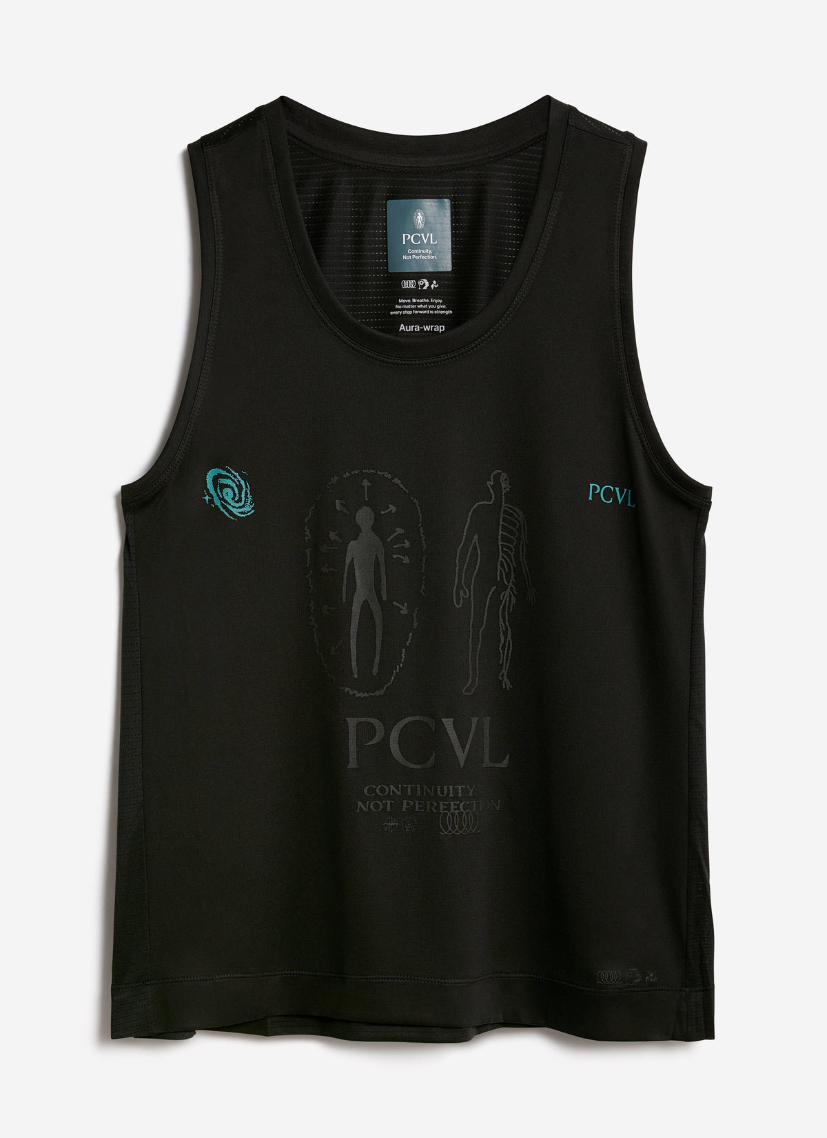 Men's Running Vest - PCVL Technical Printed - Black | Percival