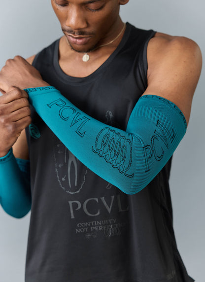 Men's Compression Arm Sleeves - PCVL - Blue | Percival