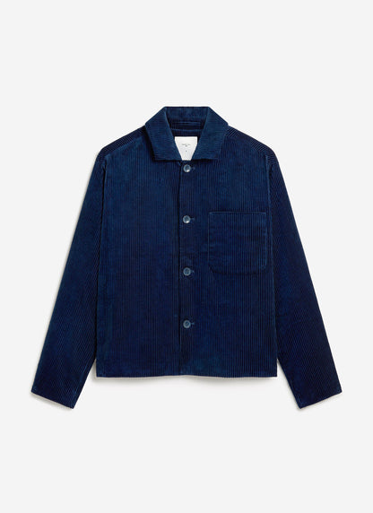 Men's Corduroy Overshirt - Shacket - Cotton - Navy Blue | Percival