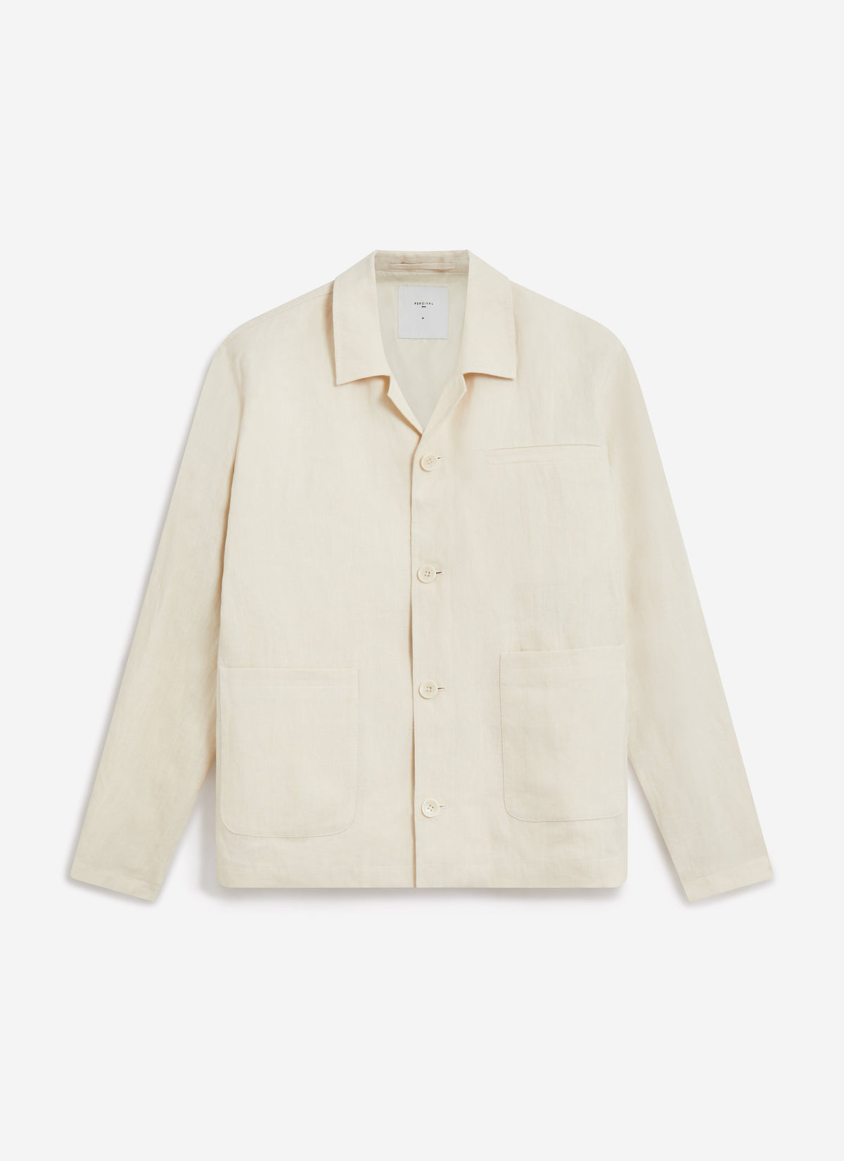Relaxed Linen Overshirt - Stone | Percival