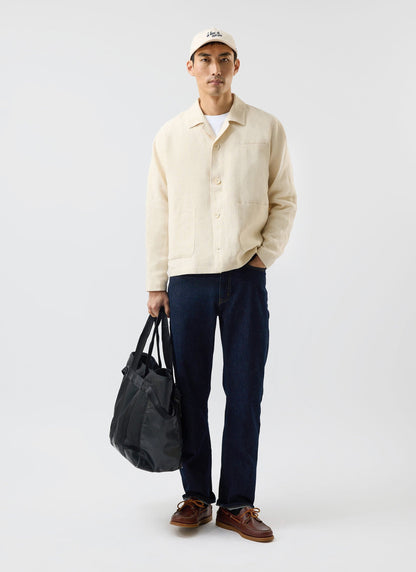 Relaxed Linen Overshirt - Stone | Percival