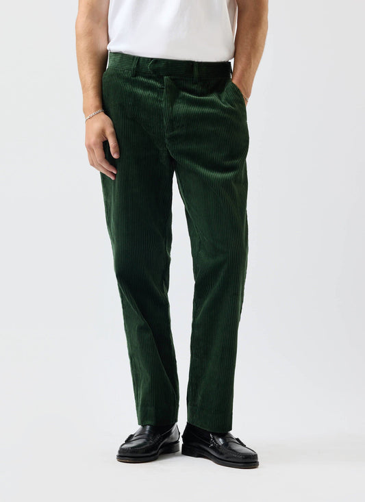 Tailored Chunky Cord Trousers - Forest | Percival