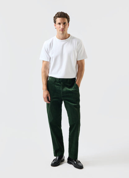 Tailored Chunky Cord Trousers - Forest | Percival
