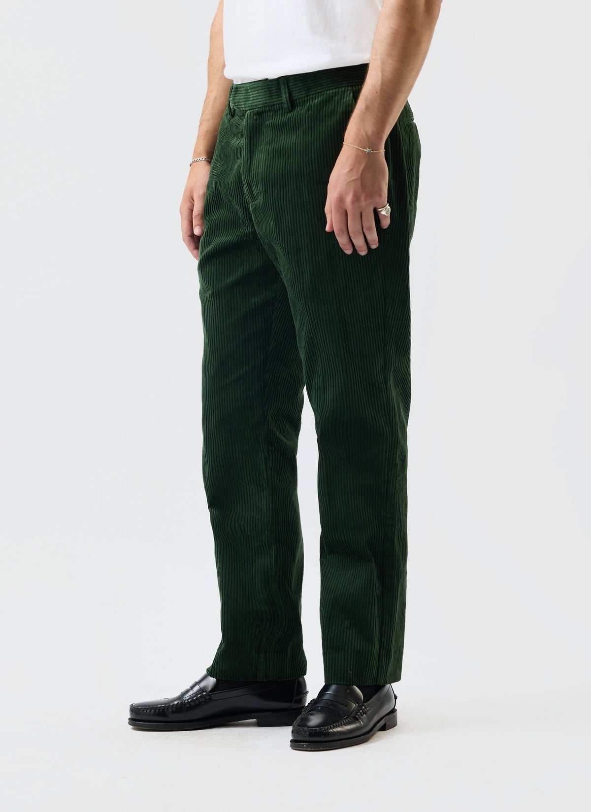 Tailored Chunky Cord Trousers - Forest | Percival