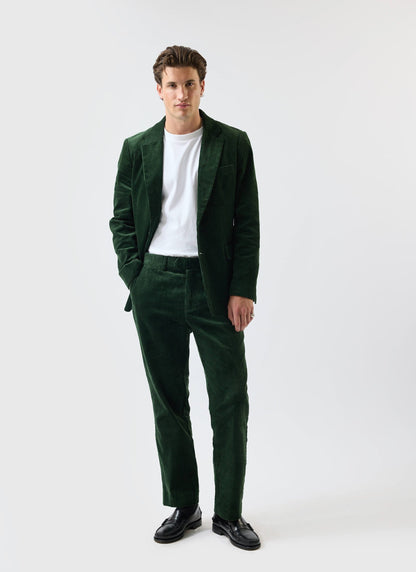 Tailored Chunky Cord Trousers - Forest | Percival