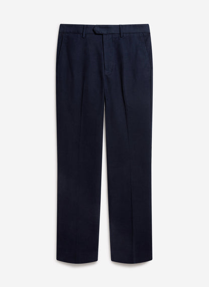 Tailored Moleskin Straight Leg Trousers - Navy | Percival