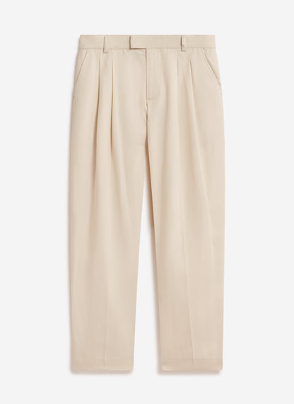 Men's Pleated Tailored Trousers - Suit Trousers x Warren - Ecru Cream | Percival
