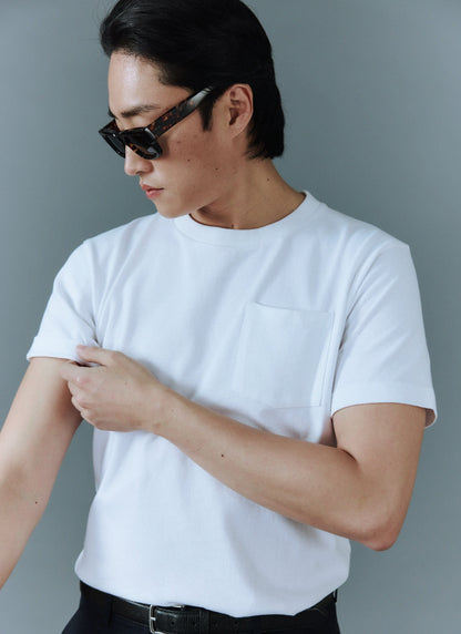 Short Sleeve Pocket T Shirt - Organic Cotton - White | Percival