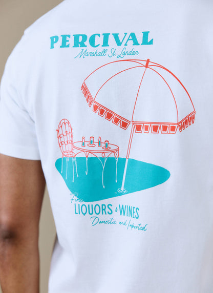 Men's Graphic T Shirt - Fine Wines - Cotton - White | Percival