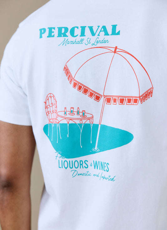 Men's Graphic T Shirt - Fine Wines - Cotton - White | Percival