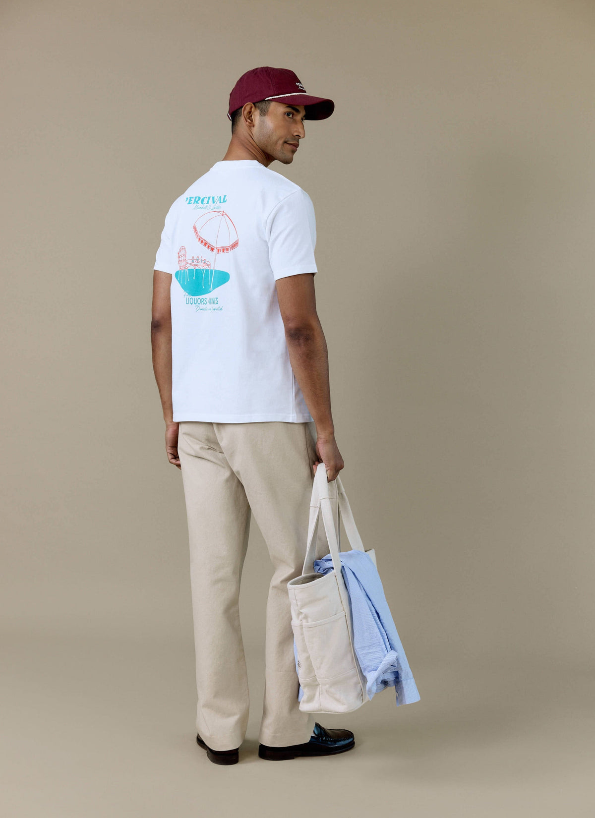 Men's Graphic T Shirt - Fine Wines - Cotton - White | Percival