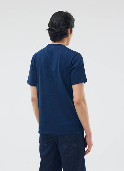 Perci Chainstitch T Shirt - Organic Cotton - Navy | Percival