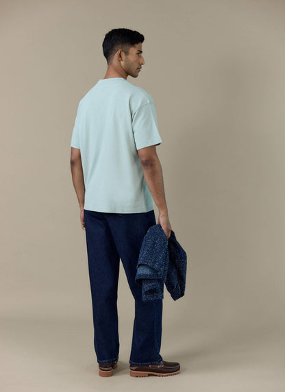 Men's T Shirt - Perci Script - Embroidered Organic Cotton - Sage | Percival