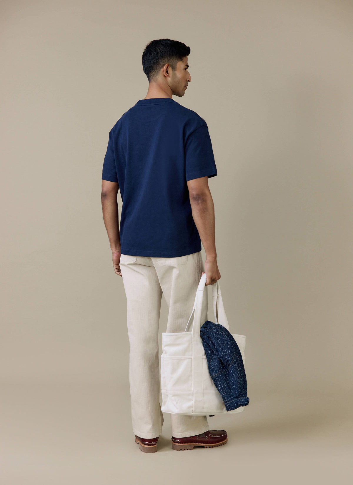 Men's T Shirt - Perci Script - Embroidered Organic Cotton - Navy | Percival