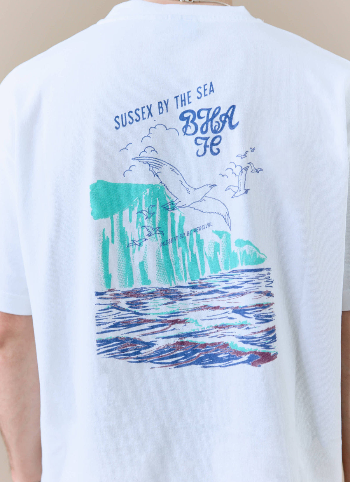 Men's T Shirt - Beach Front x Brighton & Hove Albion F.C. - White | Percival