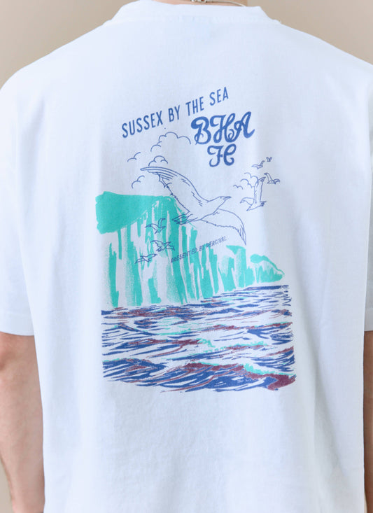 Men's T Shirt - Beach Front x Brighton & Hove Albion F.C. - White | Percival
