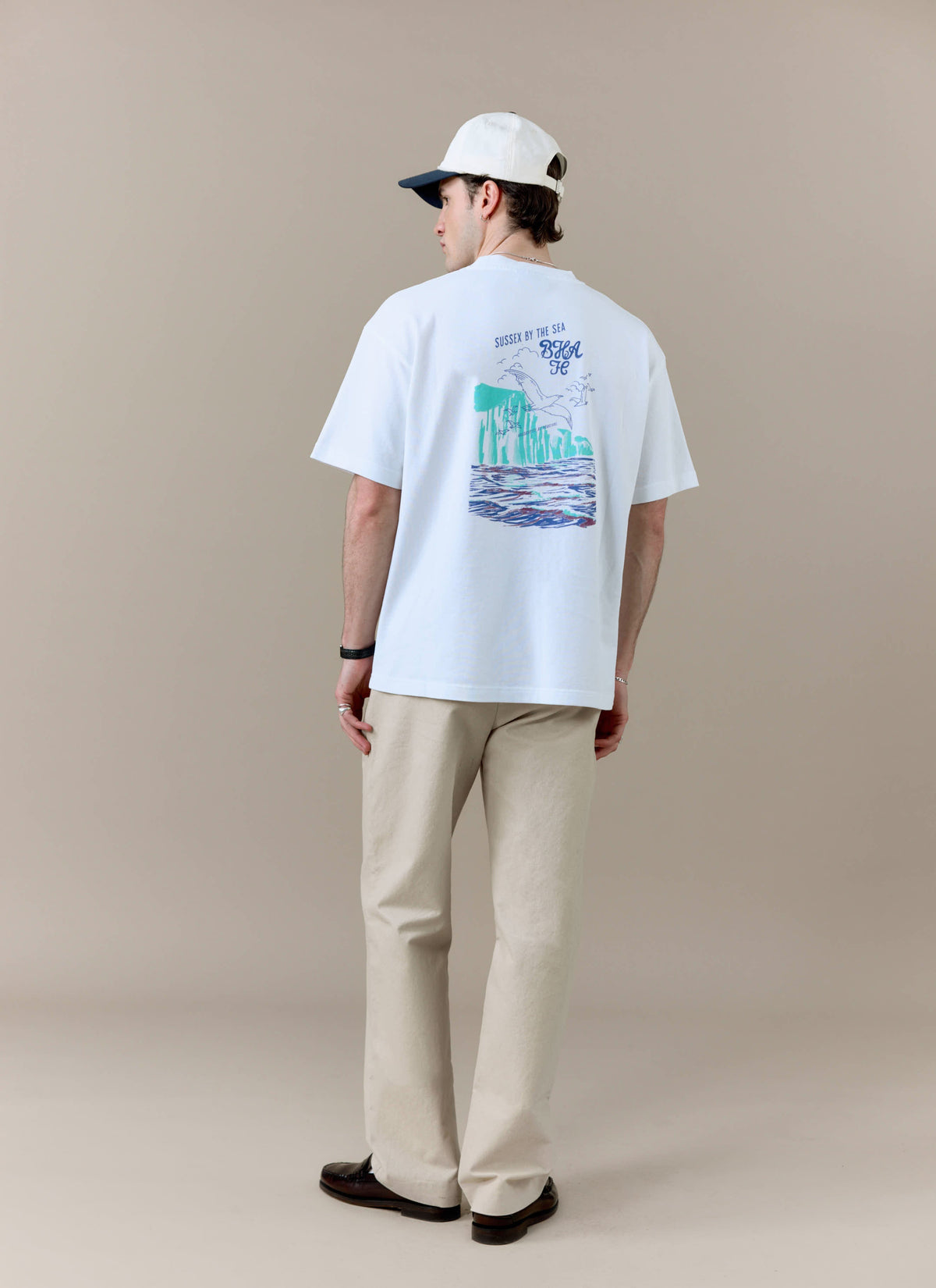 Men's T Shirt - Beach Front x Brighton & Hove Albion F.C. - White | Percival