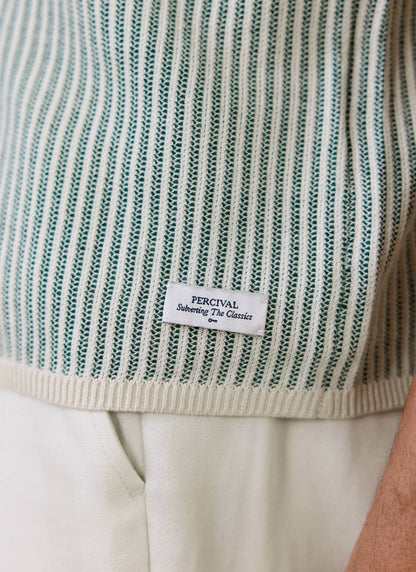 Men's Knitted Polo Shirt - Dixon - Cotton - Cream | Percival